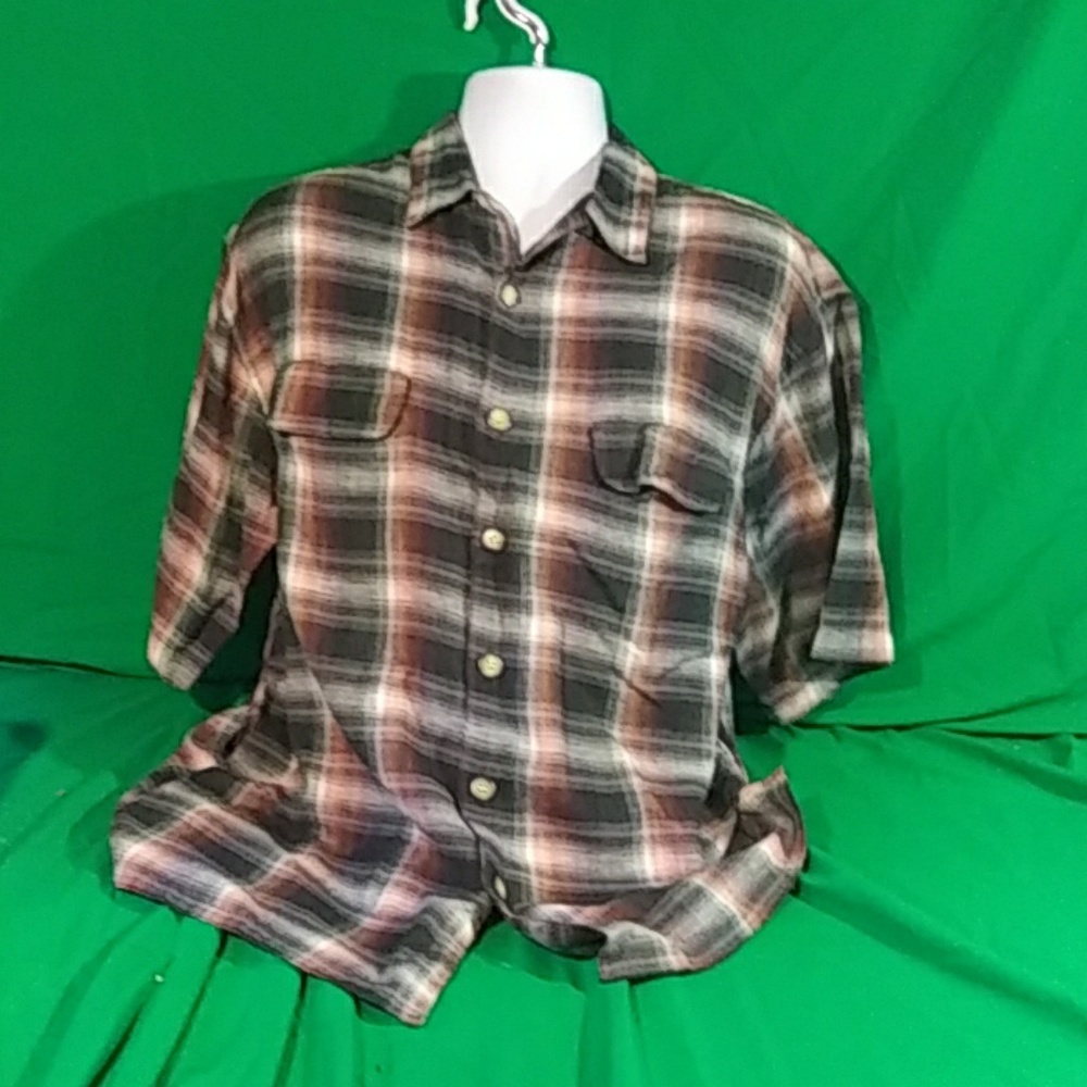 Code Zero Vintage Plaid Button Down Short Sleeve - image 1
